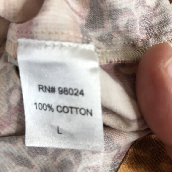 Love of the Label Anthropologie Top L  Orange Tan Fiona Floral Boho Feminine NEW - Picture 8 of 16